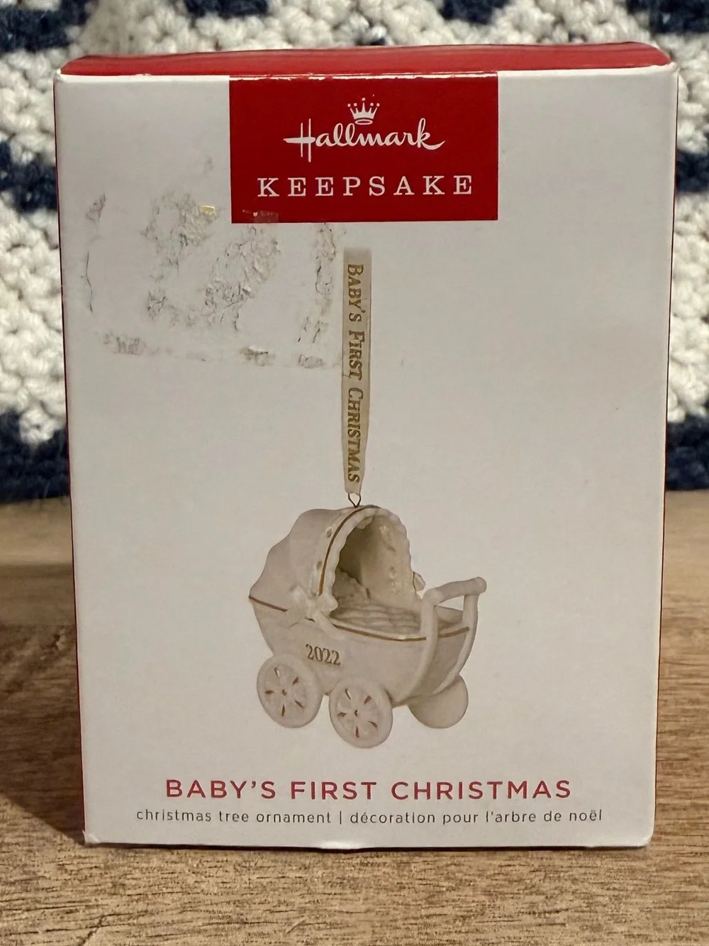 2022 Hallmark Baby's First Christmas Ornament - White and Red Accents